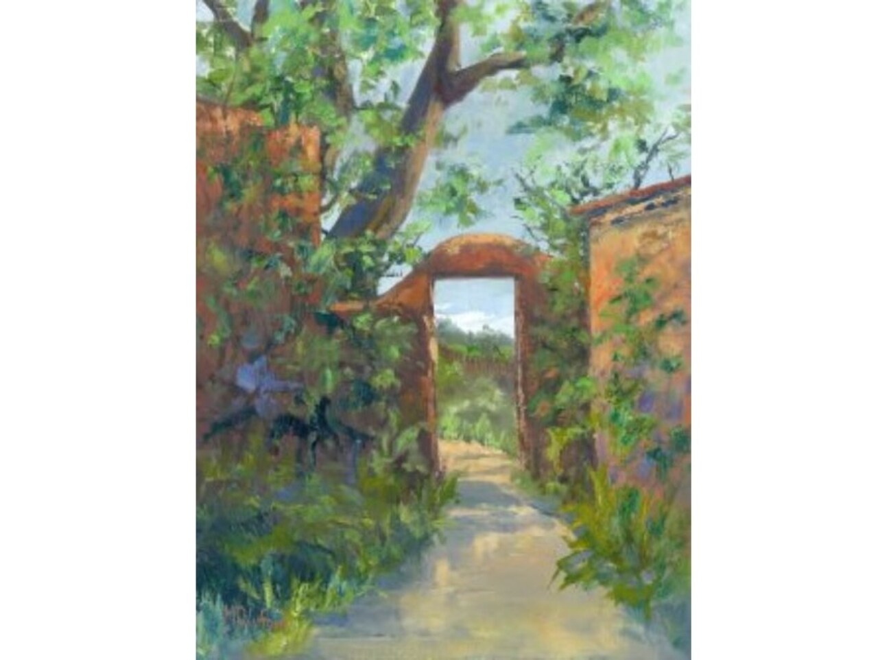 Outdoor Living and Style Green and Brown Take Me There Outdoor Canvas Rectangular Wall Art Decor 40" x 30"